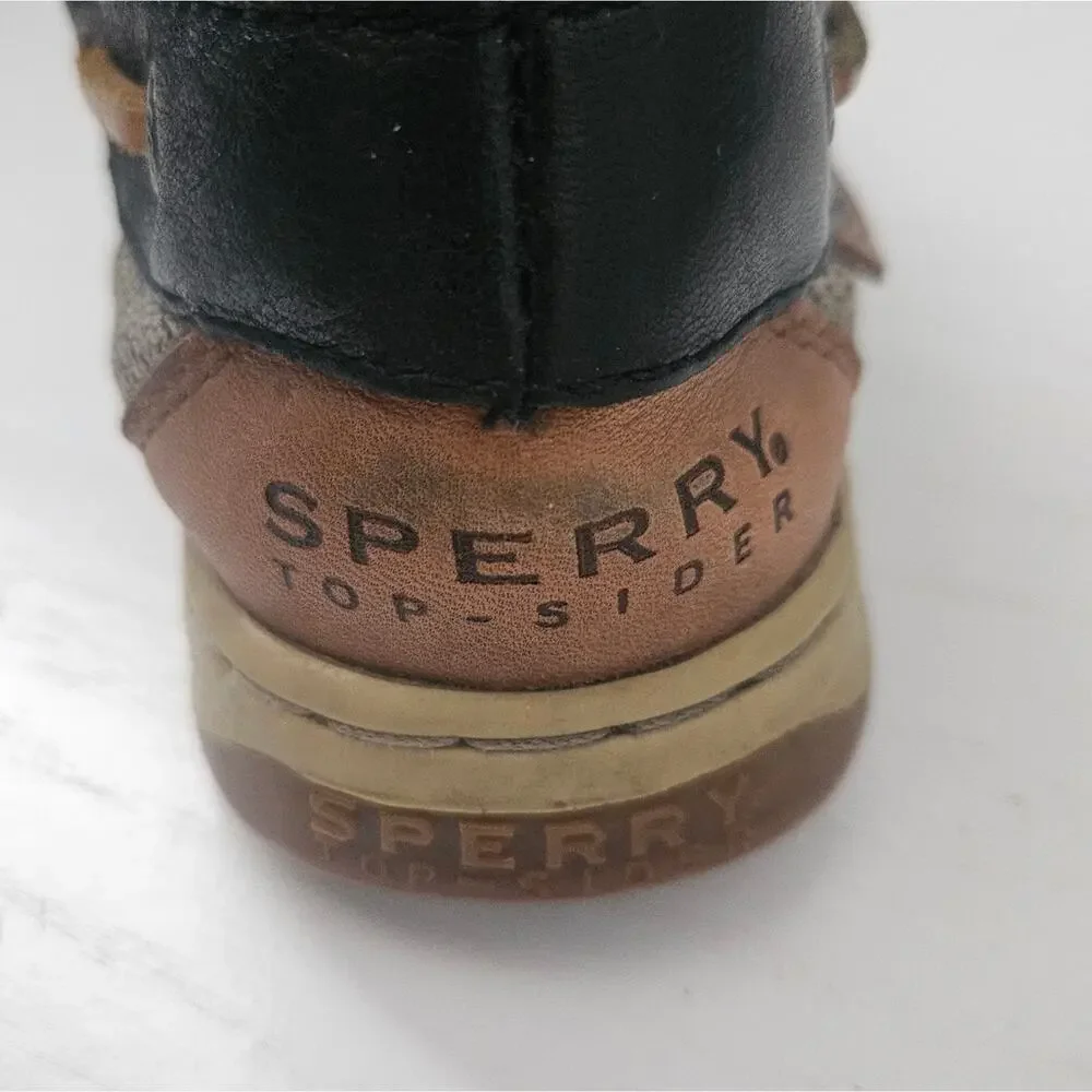 Sperry Top-Sider‎ kids Lace Up Boots Shoes Size 5.5M Navy and Brown Leather